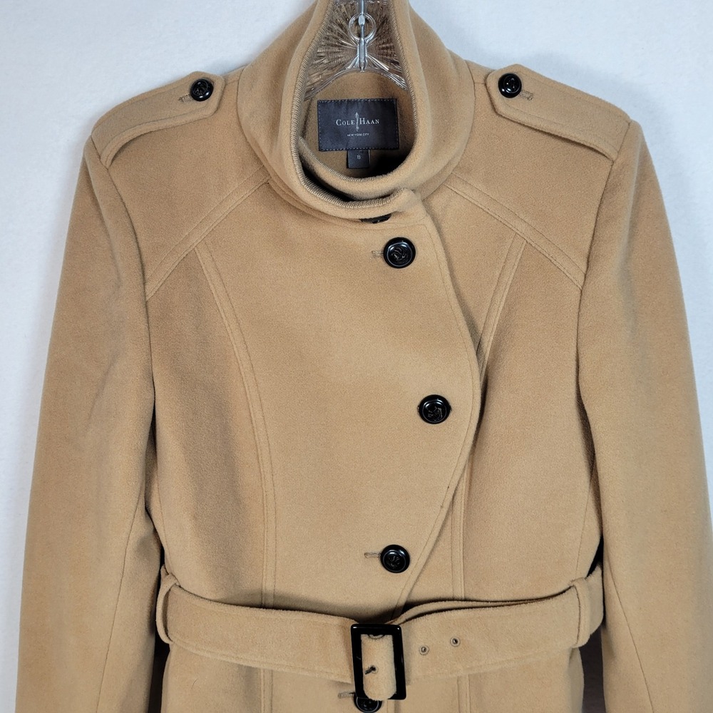 Cole Haan Tan Belted Coat - Picture 2 of 11